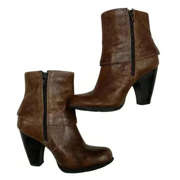 BOC Born Concepts Traipse Brown Leather Boots, Size 6.5 M - Cuff Buckle SHOE - Picture 2 of 10